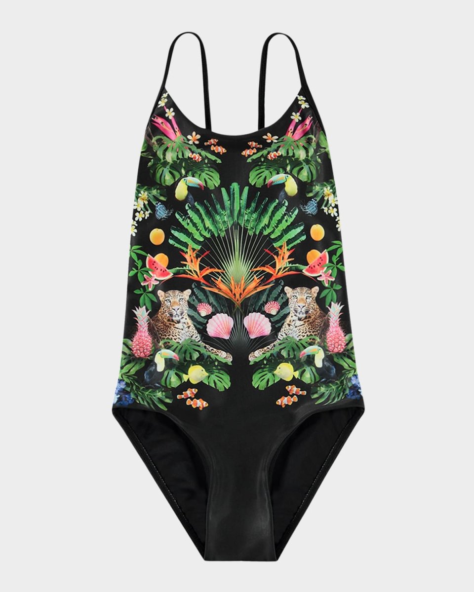 Girl's Nanna Printed One-Piece Swimsuit, Size 6-